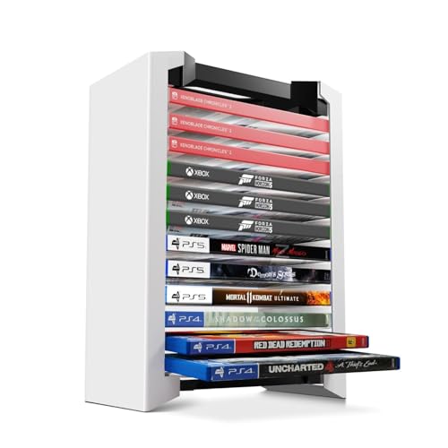 TNP Products Universal Video Game Storage Tower for PS5, PS4, Xbox & Switch - Organize 12 Games in Style!