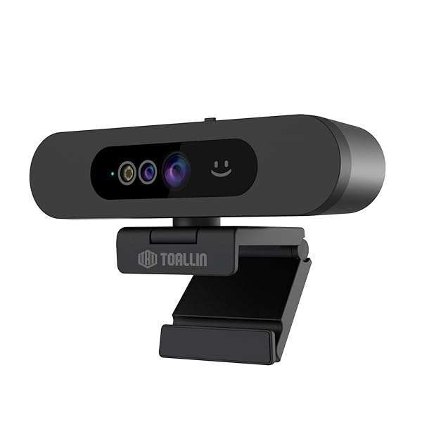 TOALLIN TOALLIN 1080P Webcam: Windows Hello Compatible IR Camera with Microphone & Privacy Cover