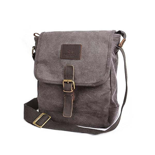 TOPWOLFS Small Canvas Messenger Bag: Stylish Anti-Theft Crossbody for Travel & Work