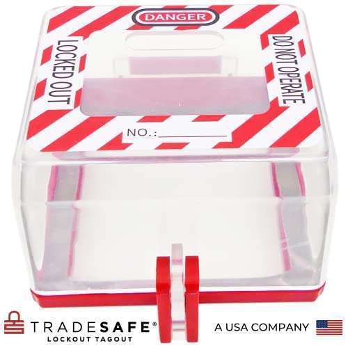 "TRADESAFE Emergency Stop Button Cover Lockout - Transparent Push Button Switch Protection, 2-7/8" x 2-7/8" Size" - Image 5