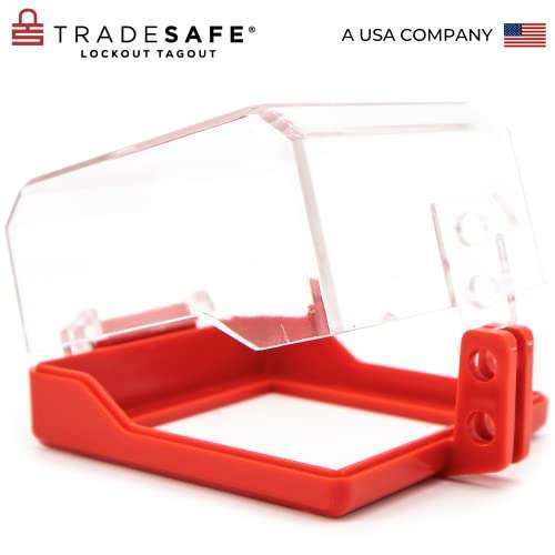 "TRADESAFE Emergency Stop Button Cover Lockout - Transparent Push Button Switch Protection, 2-7/8" x 2-7/8" Size" - Image 6