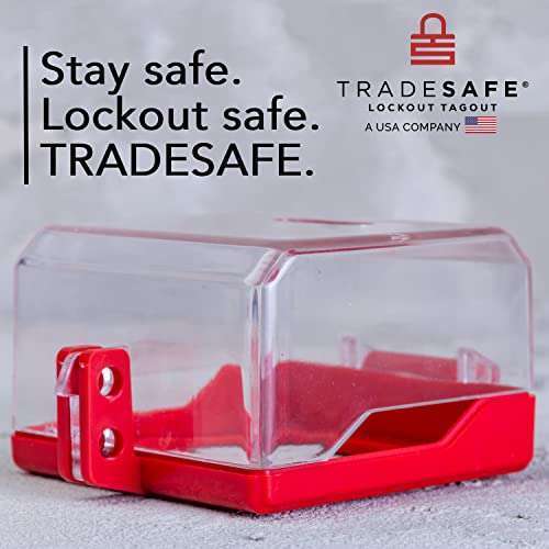 "TRADESAFE Emergency Stop Button Cover Lockout - Transparent Push Button Switch Protection, 2-7/8" x 2-7/8" Size" - Image 7