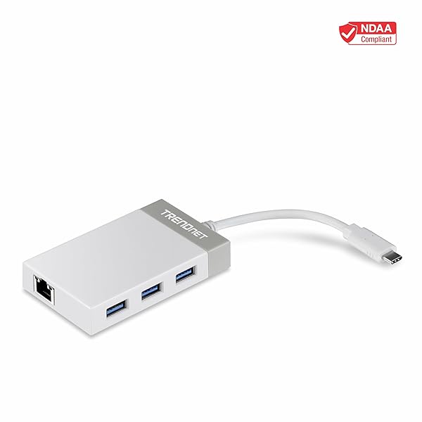 TRENDnet USB C to Ethernet Adapter TUC-ETGH3: Compact Hub with 3 USB 3.0 Ports & Gigabit Ethernet for Windows & Mac - Image 7