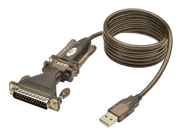 TRIPP LITE USB to RS232 Serial Adapter Cable 5ft - USB-A to DB25/DB9 M/M for Fast Data Transfer
