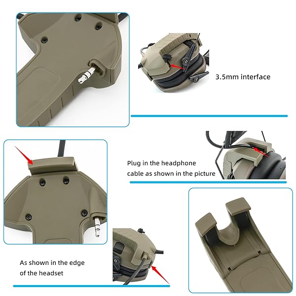 TSVISIONCORE Microphone and PTT for Walkerrazor Noise Cancelling Headphones Airsoft?Tan? - Image 7