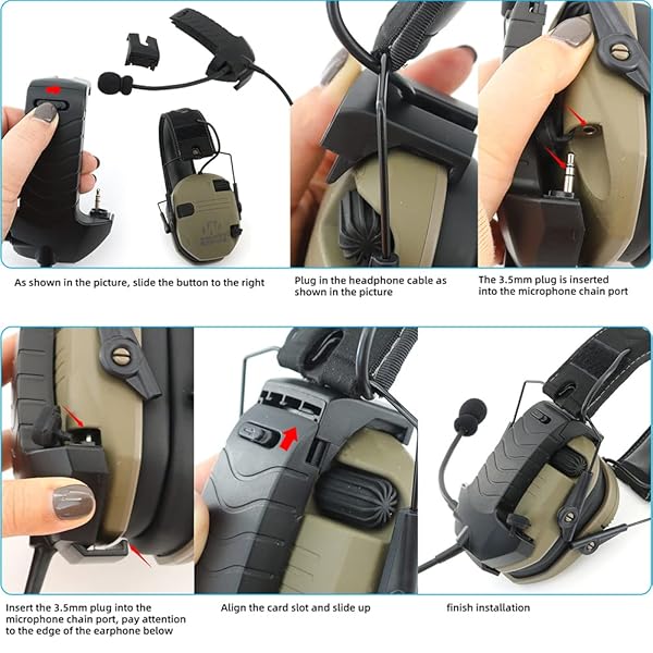 TSVISIONCORE Microphone and PTT for Walkerrazor Noise Cancelling Headphones Airsoft?Tan? - Image 8