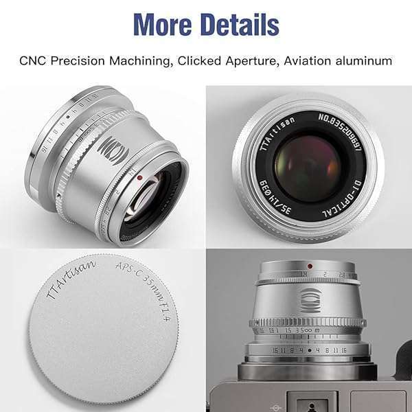 TTArtisan 35mm F1.4 Silver Lens for Sony E Mount: Perfect for A5000, A6000, A6100, A6300, A6400, A6500, A6600, NEX-5 & NEX-7 - Image 5