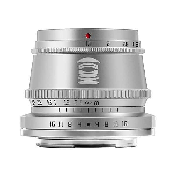 TTARTISAN TTArtisan 35mm F1.4 Silver Lens for Sony E Mount: Perfect for A5000, A6000, A6100, A6300, A6400, A6500, A6600, NEX-5 & NEX-7