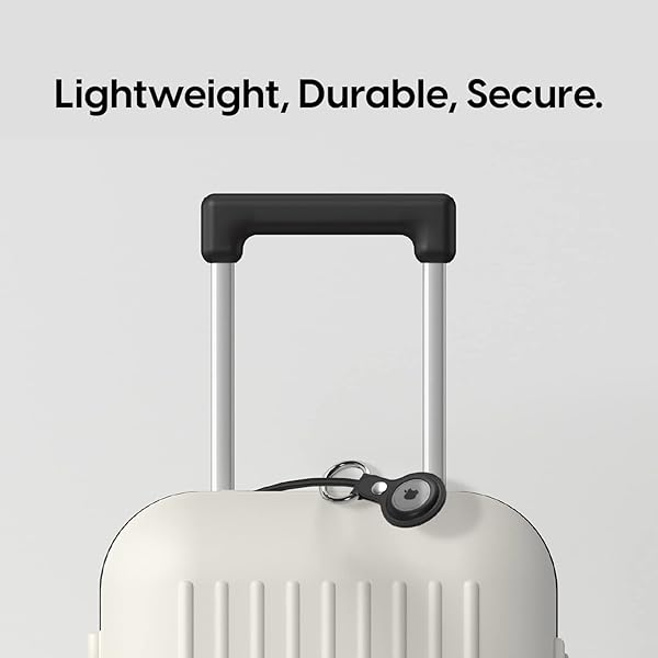 TalkWorks AirTag Cases 4-Pack: Silicone Keychain Holders for Luggage, Keys & Pets - Pink, White, Black, Navy - Image 5