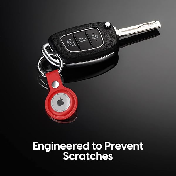 TalkWorks AirTag Cases 4-Pack: Silicone Keychain Holders for Luggage, Keys & Pets - Pink, White, Black, Navy - Image 7