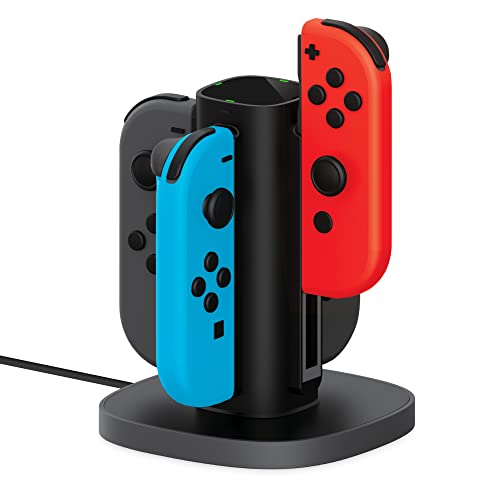 TalkWorks TalkWorks Joy-Con Charger Dock for Nintendo Switch - 4-Remote USB Charging Station for Switch OLED (Black)