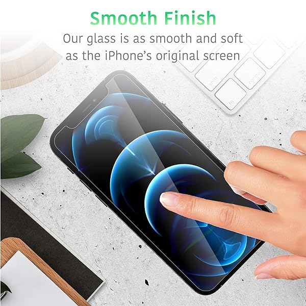 TalkWorks Premium Tempered Glass Screen Protector for iPhone 12 13 14 Pack of 3 Anti-Glare Ultra Thin Crack Proof with Installation Tray - Image 4