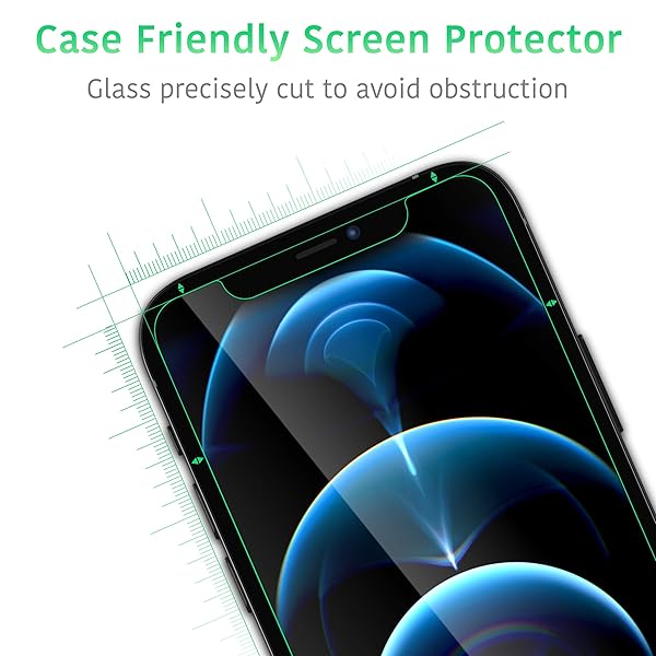 TalkWorks Premium Tempered Glass Screen Protector for iPhone 12 13 14 Pack of 3 Anti-Glare Ultra Thin Crack Proof with Installation Tray - Image 5