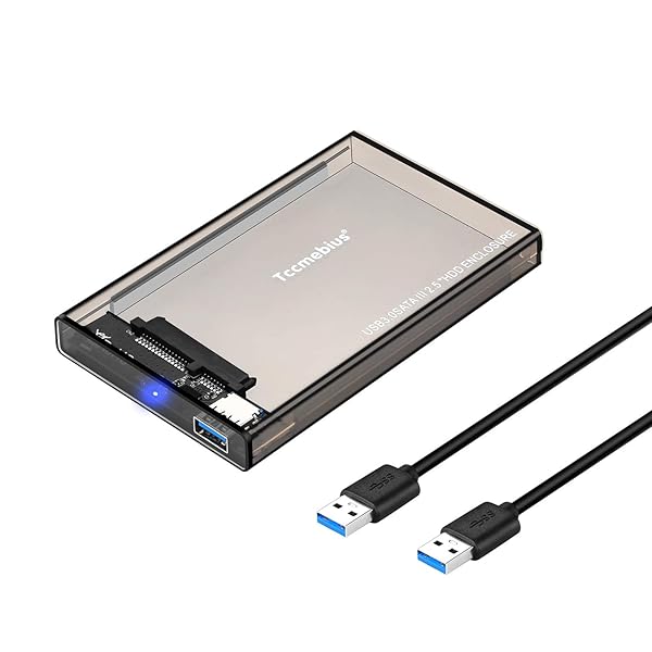 Tccmebius 2.5'' USB 3.0 Hard Drive Enclosure for 6TB SATA HDD/SSD - Tool-Free, UASP, Sleep Function