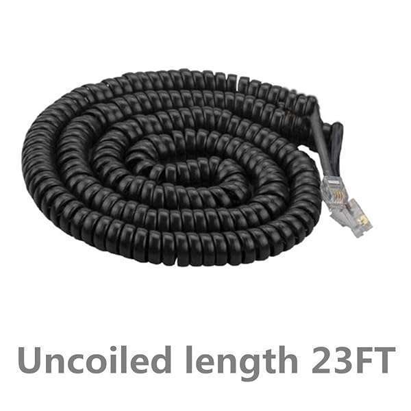 13 Ft Telephone Cord Detangler - AIMIJIA Black Coiled Handset Accessory for Landline Phones - Image 2
