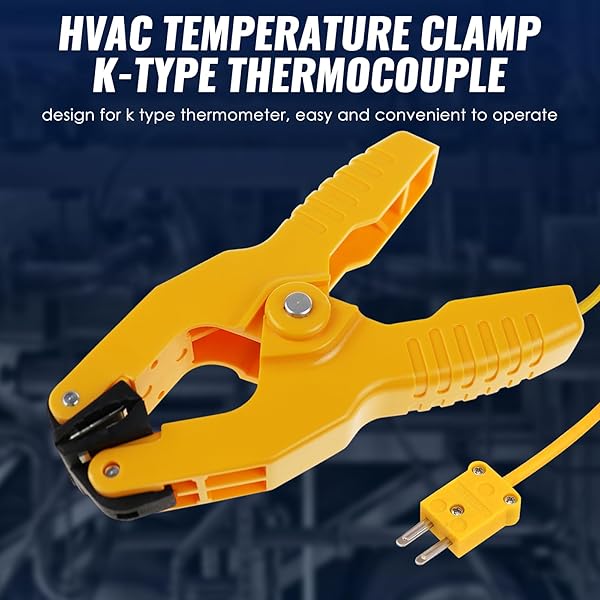 Temperature Clamp HVAC K-Type Thermocouple Thermometer Lead Probe Pipe Clamp Multimeter Sensor Jaw Clip Plumbing Clamp - Image 2