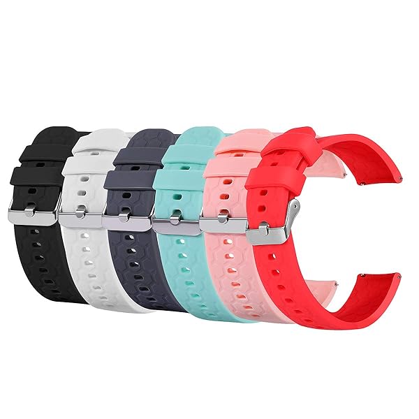 TenCloud 6-Pack Bands Compatible with DXPICR Smart Watch Y20 GT, Wrist Strap Quick Release Waterproof Soft Silicone Strap Band for DXPICR Y20GT
