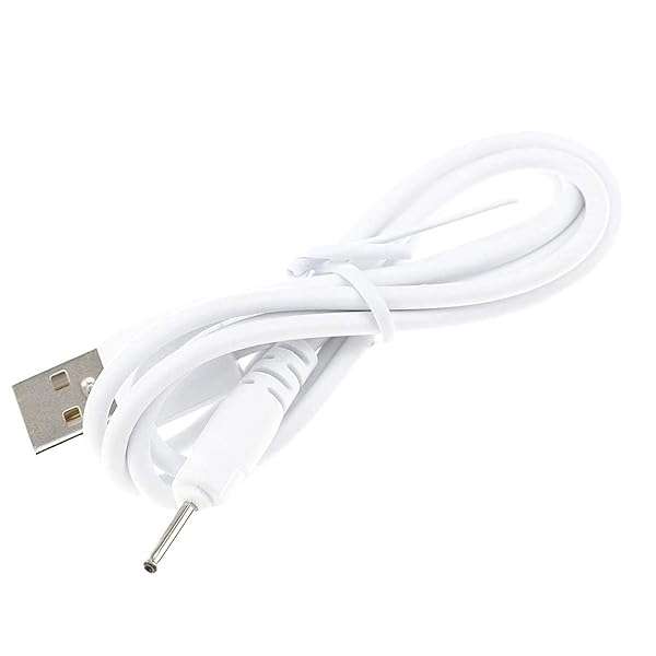 TenCloud 100CM USB Charger Cable for Beats Solo HD505 - 2.0mm Jack Replacement Power Cord (White)