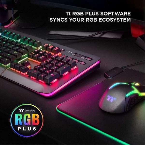 Thermaltake Level 20 RGB Gaming Keyboard: Cherry MX Blue, 16.8M Colors, Alexa Control & Razer Chroma Sync - Image 6