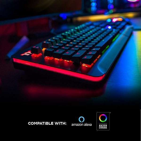 Thermaltake Level 20 RGB Gaming Keyboard: Cherry MX Blue, 16.8M Colors, Alexa Control & Razer Chroma Sync - Image 7