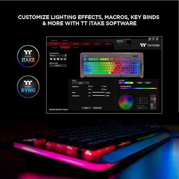 Thermaltake Level 20 RGB Gaming Keyboard: Cherry MX Blue, 16.8M Colors, Alexa Control & Razer Chroma Sync - Image 8