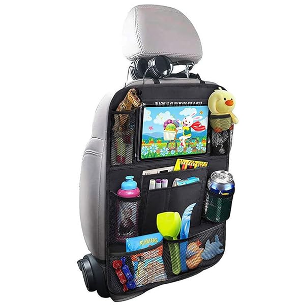 "Tianle Backseat Car Organizer: 10" Table Holder & 9 Pockets for Kids - Essential Travel Accessory for Road Trips"