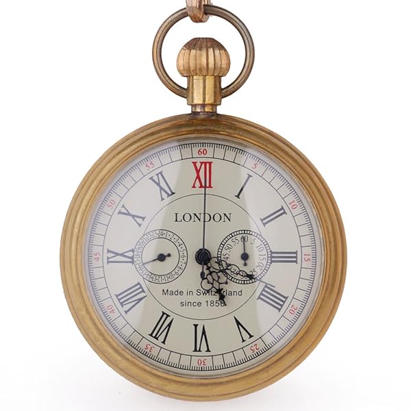 Tiong Vintage Copper Design Hand Winding Mechanical Pocket Watch for Men - Image 2
