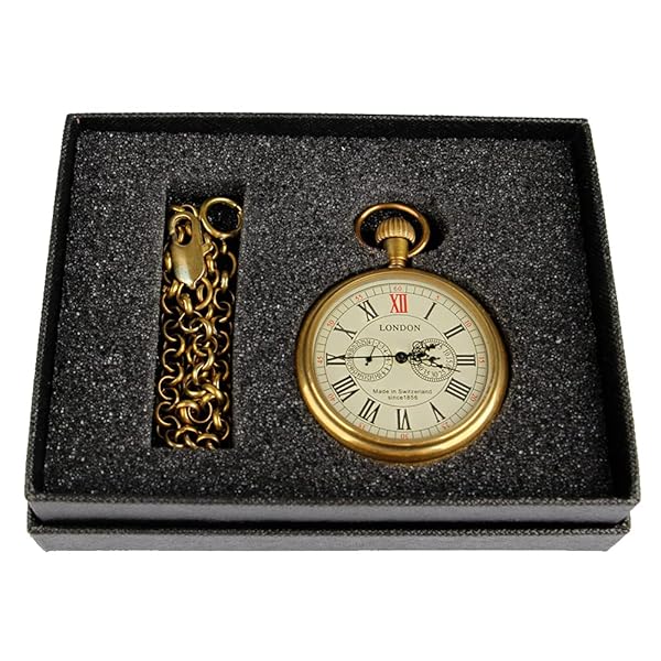 Tiong Vintage Copper Design Hand Winding Mechanical Pocket Watch for Men - Image 4
