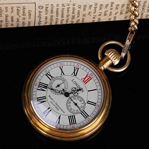 Tiong Vintage Copper Design Hand Winding Mechanical Pocket Watch for Men - Image 6