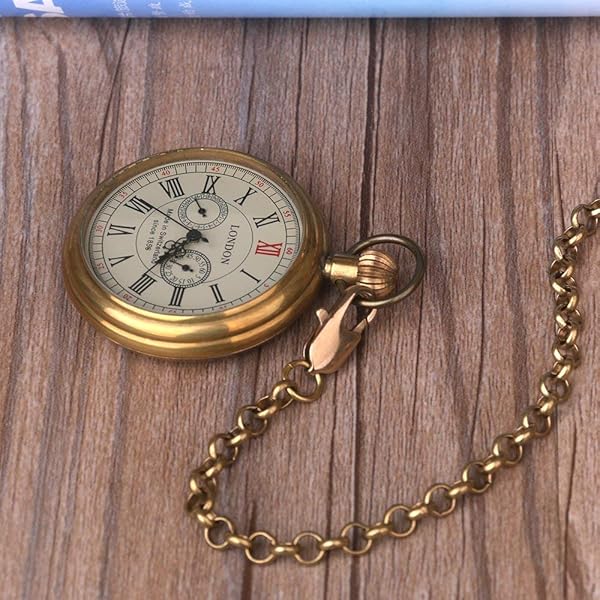 Tiong Vintage Copper Design Hand Winding Mechanical Pocket Watch for Men - Image 8