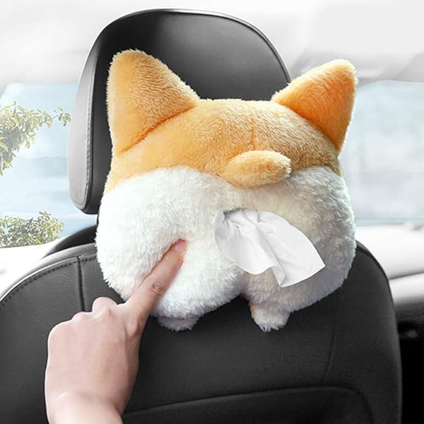 Adorable Corgi Butt Tissue Box Cover - Soft Hanging Pouch for Home & Car Storage - Image 11