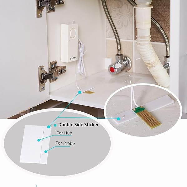Topvico Water Leak Sensor Detector Flood Alarm for Basement RV 120dB Battery Operated 3 Pack - Image 3