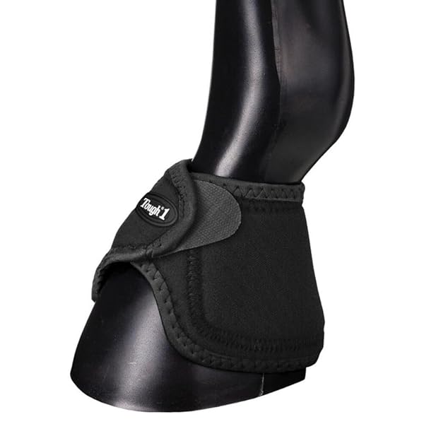 Tough 1 Tough 1 Performers First Choice No Turn Bell Boots Black Medium for Horse Protection