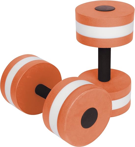 Trademark Innovations Lightweight Aquatic Exercise Dumbbells - Set of 2 Foam for Water Aerobics (Orange) - Perfect for Fitness!