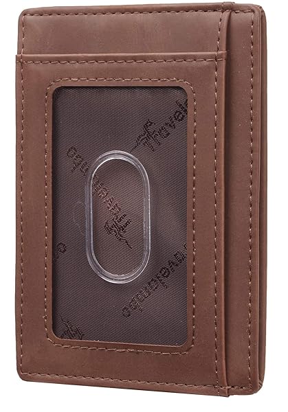 Travelambo Slim Wallet Front Pocket Minimalist Leather RFID Blocking Medium Size for Secure and Stylish Everyday Use - Image 3