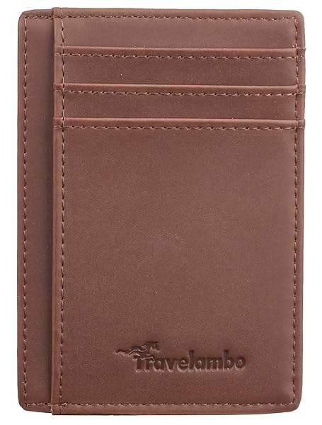 Travelambo Slim Wallet Front Pocket Minimalist Leather RFID Blocking Medium Size for Secure and Stylish Everyday Use - Image 4
