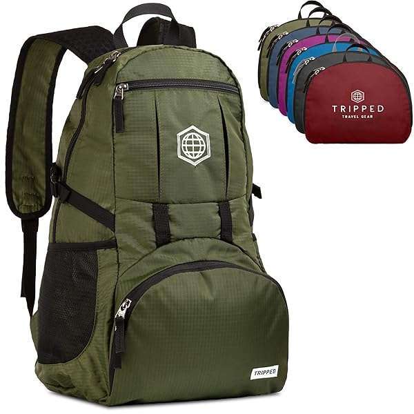 TRIPPED Travel Gear: Lightweight 35L Foldable Backpack for Easy Travel - Green Color