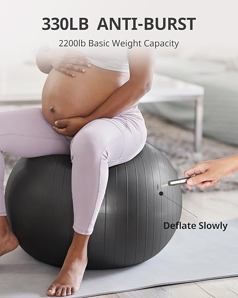 Trideer Yoga Ball: 5 Sizes for Fitness, Pregnancy, Therapy & Office Use - Quick Pump Included! - Image 4