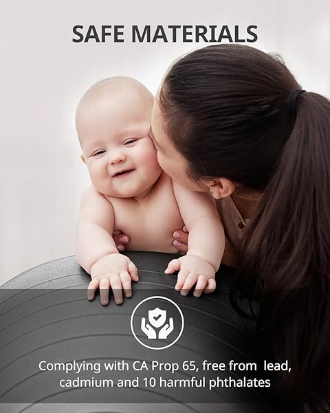 Trideer Yoga Ball: 5 Sizes for Fitness, Pregnancy, Therapy & Office Use - Quick Pump Included! - Image 6