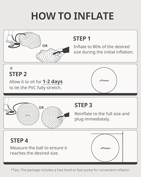 Trideer Yoga Ball: 5 Sizes for Fitness, Pregnancy, Therapy & Office Use - Quick Pump Included! - Image 8