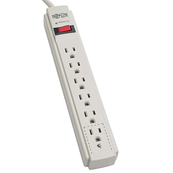 Tripp Lite 6 Outlet Surge Protector Power Strip with 4ft Cord - Reliable Surge Protection for Home & Office - Image 3