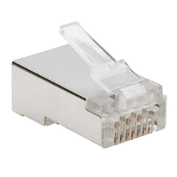 Tripp Lite Ca6 RJ45 Pass Through FTP Modular Plug 100 Pack for High Speed Networking