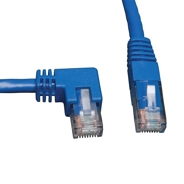 Tripp Lite 10-ft Cat6 Gigabit Patch Cable (RJ45 Left Angle M to M) - Blue, High-Speed Networking Solution