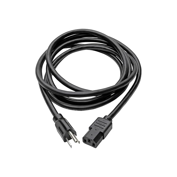 Tripp Lite 12-ft Heavy Duty Power Cord 15A 14AWG NEMA 5-15P to IEC-320-C13 - Reliable Black Cable for Computers
