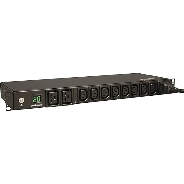 Tripp Lite Tripp Lite 10-Outlet Metered PDU: 200-240V, 3.2-3.8kW, 12ft Cord, 1U Rack-Mount - PDUMH20HV