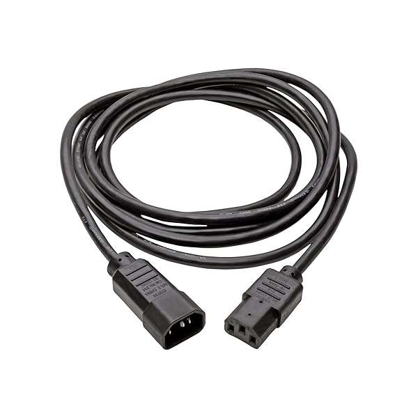 Tripp Lite 10ft Power Extension Cord 10A 18AWG (IEC-320-C14 to C13) - Reliable Black Computer Cable
