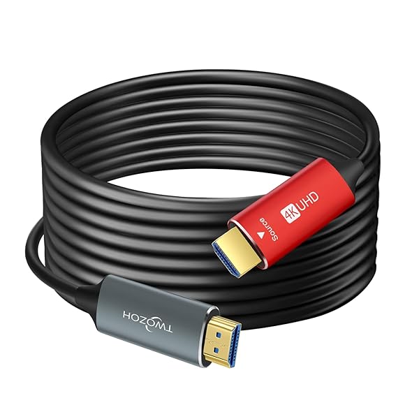 Twozoh HDMI Fiber Optic Cable 495FT Long 4K HDMI Cord Supports 4K 60Hz 18Gbps High Speed Connection - Image 2