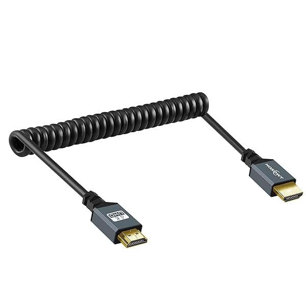 Twozoh 4K HDMI Coiled Cable - 1.5M Extender for 3D, UHD, 1080p | HDMI 2.0a/b Compatible