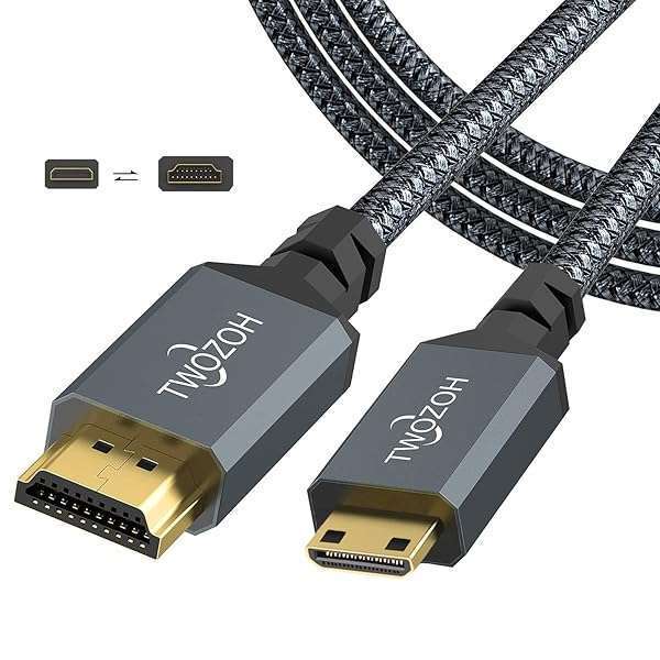 Twozoh 25FT Long Mini HDMI to HDMI Cable - High-Speed 4K/60Hz Braided Cord for 3D, 1080p & 720p Support - Image 2