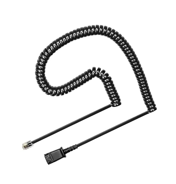 U10P-S Adapter Reversed Cable for Plantronics QD Headsets | Compatible with Grandstream, Snom & Yealink IP Phones